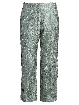 Paloma Crinkled Metallic Crop Pants