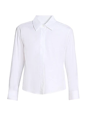 Clavini Poplin Button-Front Shirt