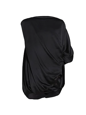 Calant Draped Stretch-Silk Top