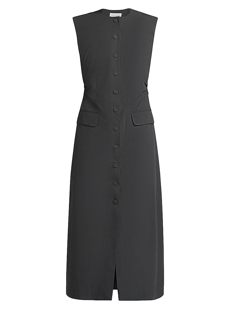 Dilby Tailored Button-Front Midi-Dress