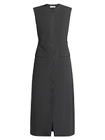 Dilby Tailored Button-Front Midi-Dress