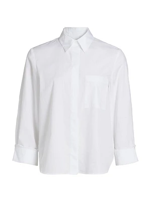 Boyfriend Cotton Patch Pocket Shirt