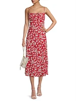 Leo Floral Keyhole Midi-Dress