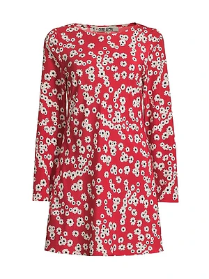 Patrice Floral A-Line Long-Sleeve Minidress