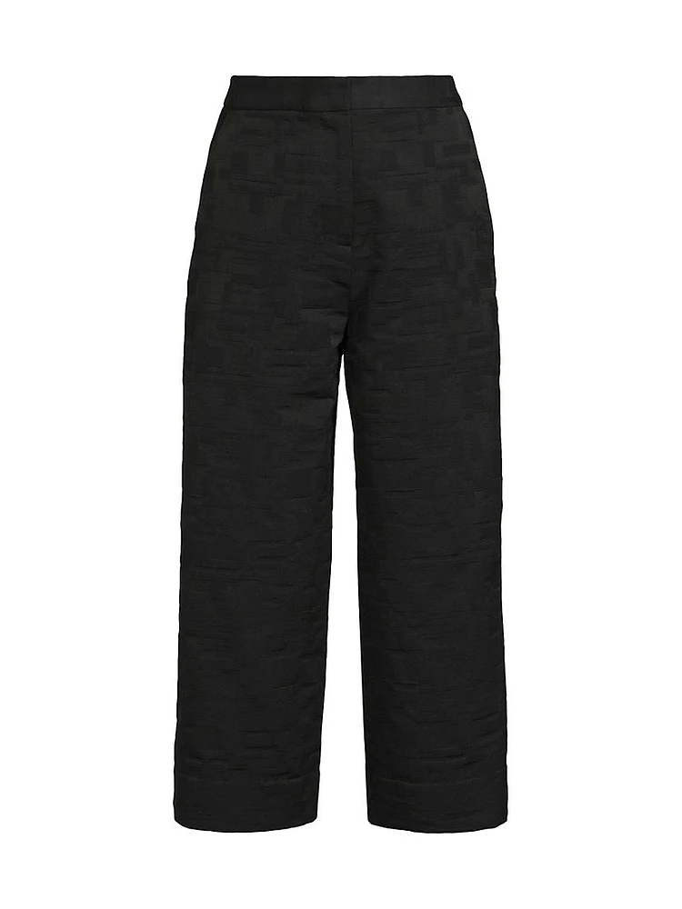 Jacquard Wide-Leg Crop Pants