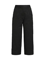 Jacquard Wide-Leg Crop Pants