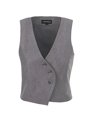 Naiara Leather Asymmetric Vest