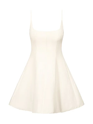 Joy Cotton-Blend Flared A-Line Minidress