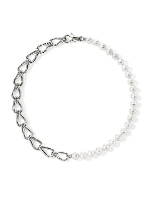 Surf Sterling Silver & Cultured Freshwater Pearl Necklace