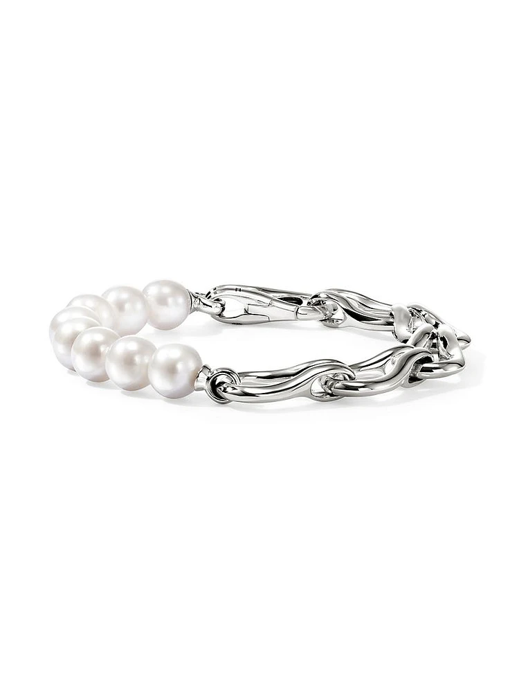 Surf Sterling Silver & Cultured Freshwater Pearl Bracelet