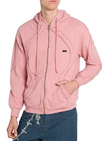 Drawstring Zip-Front Hoodie
