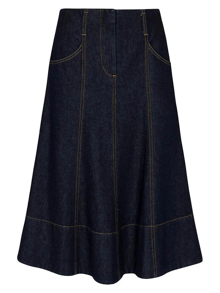 Gabrielle Denim Midi-Skirt