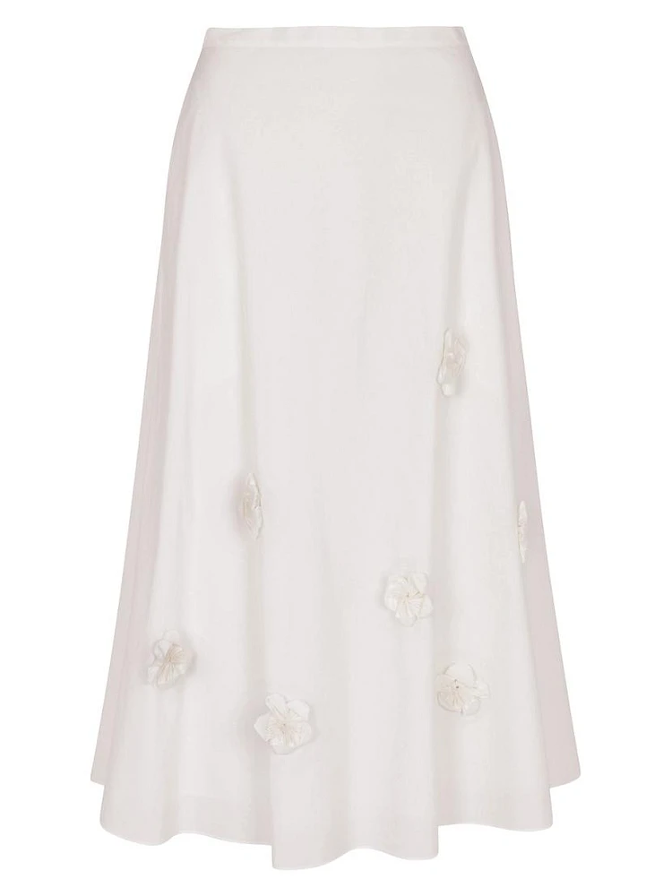 Priya Cotton Poplin Midi-Skirt
