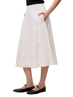 Priya Cotton Poplin Midi-Skirt
