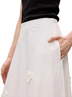 Priya Cotton Poplin Midi-Skirt