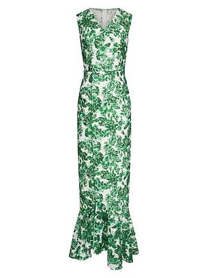 Juniper Floral Lace Column Gown