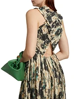 Floral Smocked Pleat Midi-Dress