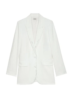 Viva Strass Embellished Peak Lapel Blazer