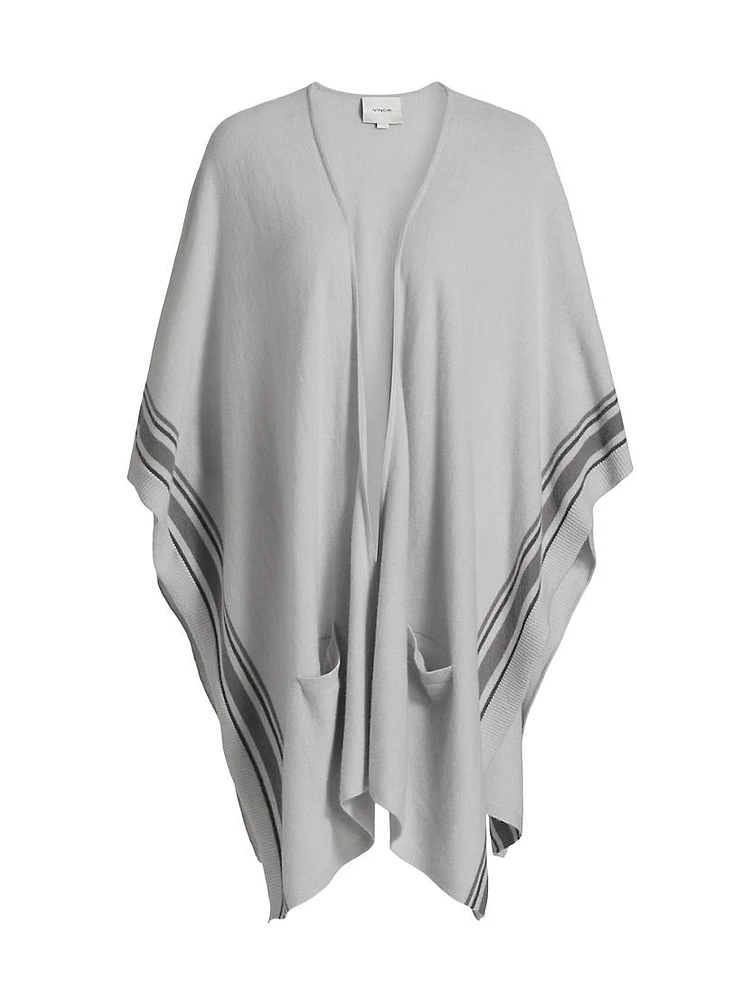 Striped Cashmere Knit Cape