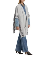 Striped Cashmere Knit Cape