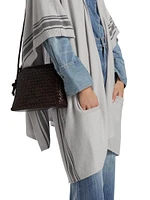 Striped Cashmere Knit Cape