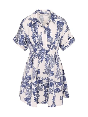 Lena Toile Pleated Minidress