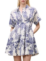 Lena Toile Pleated Minidress