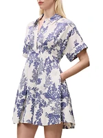 Lena Toile Pleated Minidress