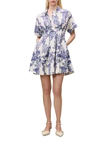 Lena Toile Pleated Minidress