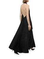 Halter Vest-Style Pleated Hem Minidress
