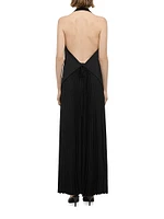Halter Vest-Style Pleated Hem Minidress