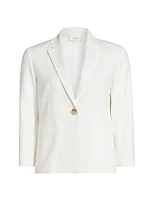 Shrunken Stretch Linen-Blend Blazer
