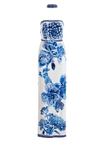 Georgie Stretch Floral High-Slit Gown