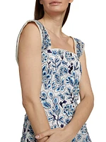 Velia Floral-Embroidered Minidress