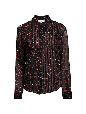 Liz Floral Pintuck Shirt