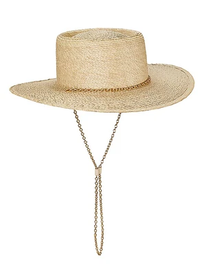 Jacque Chain-Link Straw Boater Hat