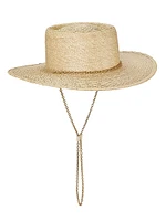 Jacque Chain-Link Straw Boater Hat