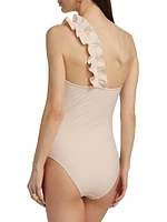 Capri Maillot Ruffle One-Shoulder One-Piece Swimsuit