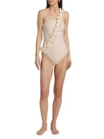 Capri Maillot Ruffle One-Shoulder One-Piece Swimsuit