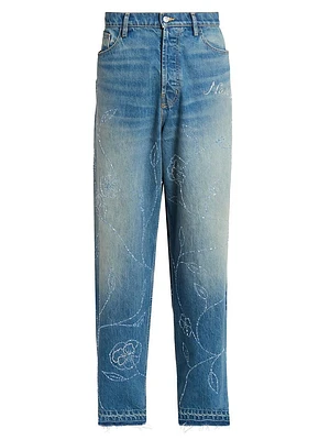 Physical Education Beaded Wide-Leg Jeans