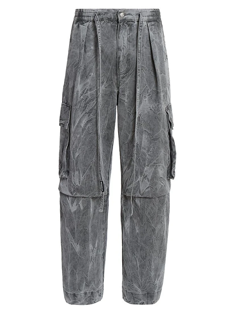 Physical Education Washed Pleated Cargo Pants