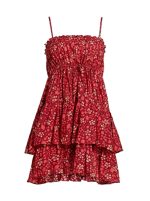 Kalila Abstract Drawstring Empire Waist Cover-Up