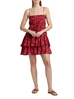 Kalila Abstract Drawstring Empire Waist Cover-Up
