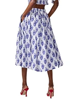 Cabana Paisley Cotton Midi-Skirt