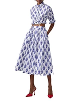 Cabana Paisley Cotton Midi-Skirt
