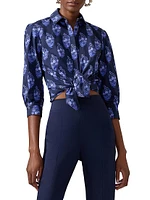 Cabana Icon Stretch Cotton Tie-Waist Blouse