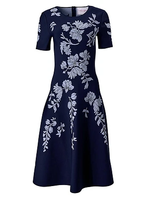 Cabana Floral Short-Sleeve Fit & Flare Dress