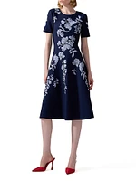 Cabana Floral Short-Sleeve Fit & Flare Dress