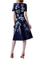 Cabana Floral Short-Sleeve Fit & Flare Dress