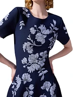 Cabana Floral Short-Sleeve Fit & Flare Dress